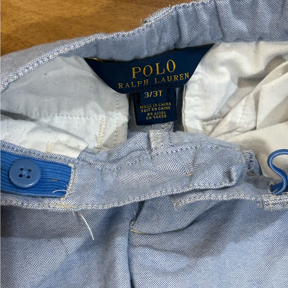 Polo by Ralph Lauren Light Blue Cotton button/zip shorts - Boys 3T - Picture 3 of 7